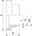 MALE LONG DN32 B 1.4404 - DIN FOR INCH