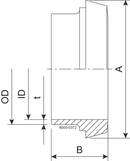 LINER LONG DN25 ID=1.6 1.4307 - DIN FOR INCH