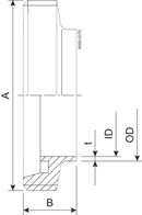 MALE SHORT DN40 ID=1.6 1.4404 - DIN FOR INCH