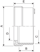 ADAPTER SMS 38-304L - ADAPTER MALE SMS/FEMALE BSP-ISO2037