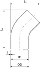 BEND-45 50.8-POL-316L - BS4825