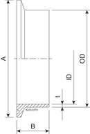 FERRULE KK DN40 HSF0 1.4404 - DIN 32676