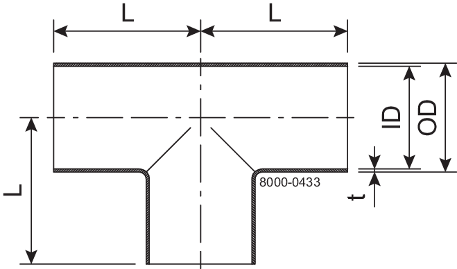 TEE 101.6-POL-316L - BS4825