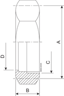 NUT (HEXAGON) IDF 51-304 - ISO2037