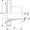 FLANGE NF DN40 H3 1.4404 - DIN 11864-2