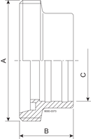 MALE C DN32 HSF0 1.4307 - DIN 11851