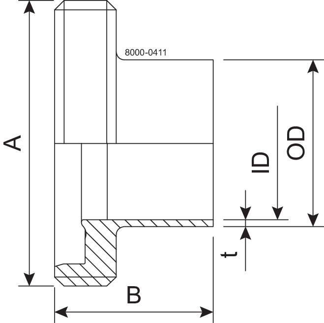 MALE GS DN10 H3 1.4404 - DIN 11864-1