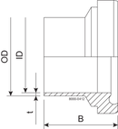 LINER BS DN25 H3 1.4404 - DIN 11864-1