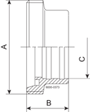MALE EXP DN25 B 1.4301 - DIN FOR INCH