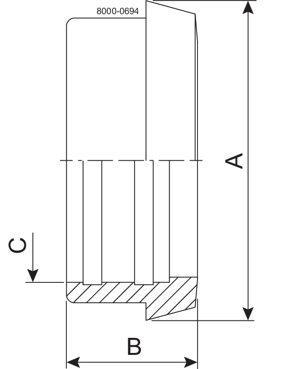 LINER EXP DN100 1.4301 - DIN FOR INCH