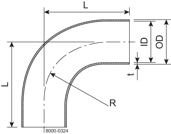 BEND 90 EXP DN50 HSF3 1.4307 - FIT TO DIN