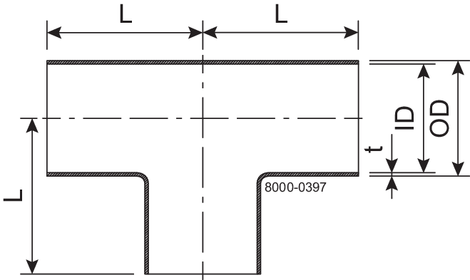 TEE EQUAL DN20 HSF3 1.4307 - FIT TO DIN