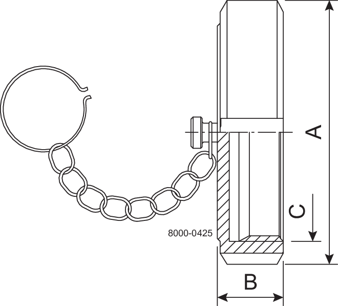 END CAP W/C DN40 HSF0 1.4404 - NUT FIT TO DIN