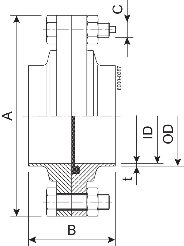 FLANGE COM DN32 SB 1.4404 EPDM - FIT TO EN10357-A TUBE P16