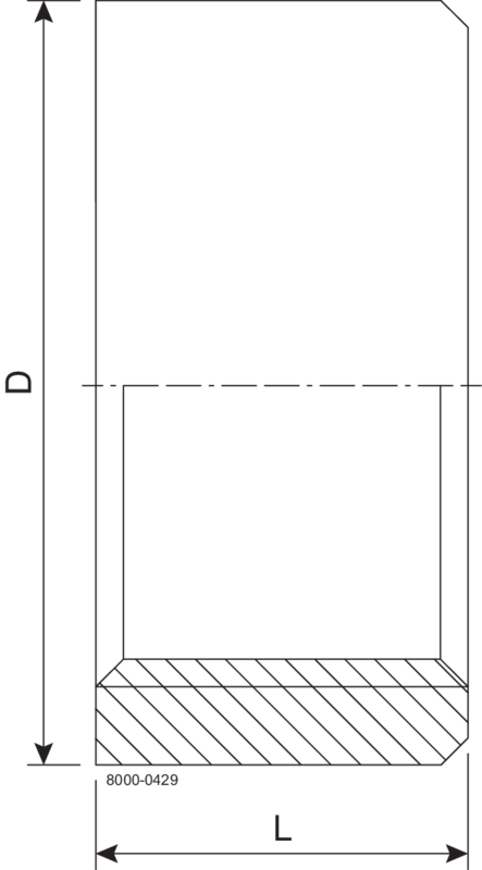 HALF SOCKET  2.5" 1.4571 - FIT TO DIN