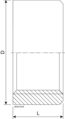 HALF SOCKET  1.5" 1.4404 - FIT TO DIN