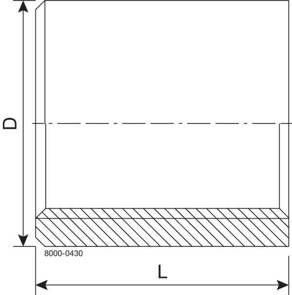 SOCKET  3/8"  RG 1.4404 - FIT TO DIN