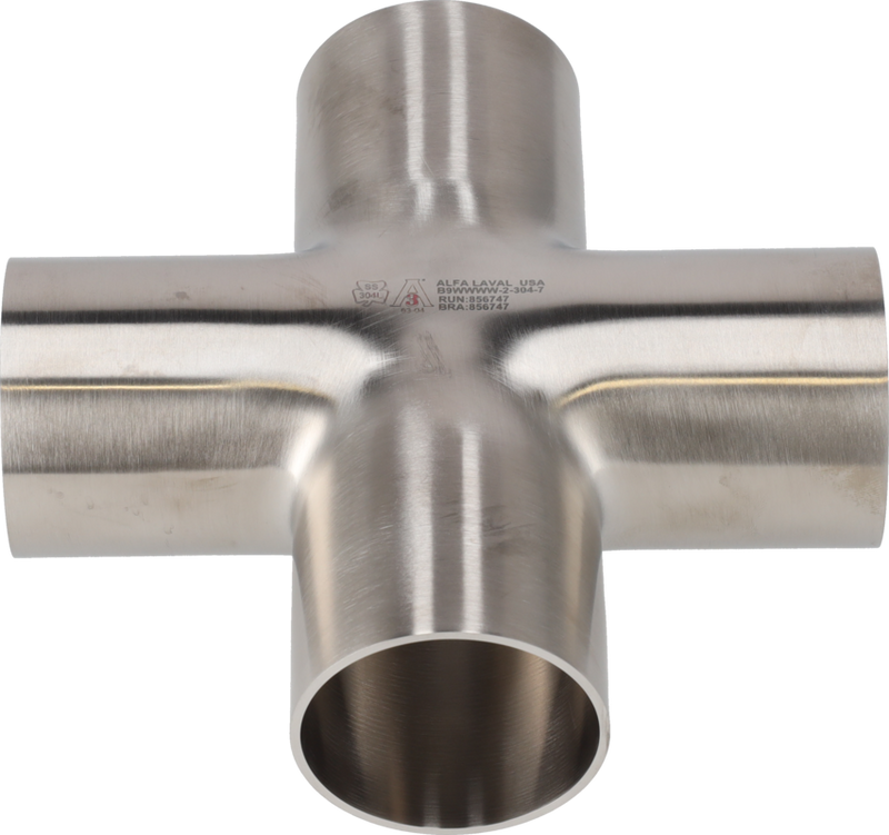 B9WWWW-2 1/2-304-7 - WELD CROSS, POLISHED ID/OD