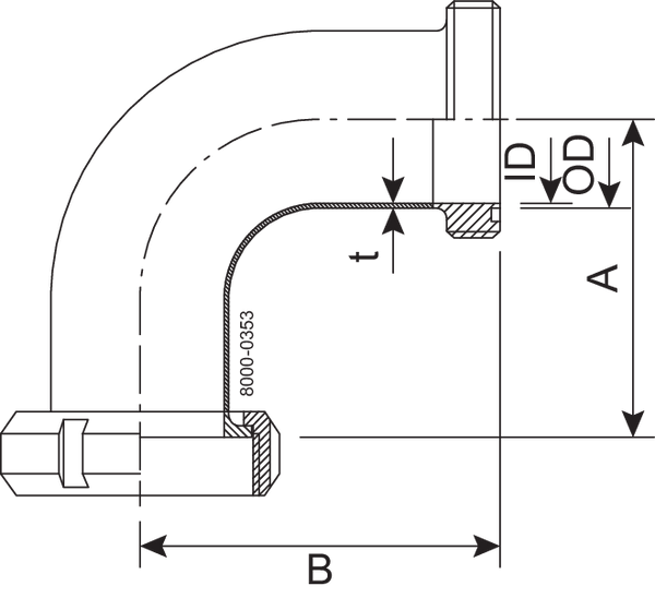 BEND LINER/MALE 76.1-SB-316L - ISO2037