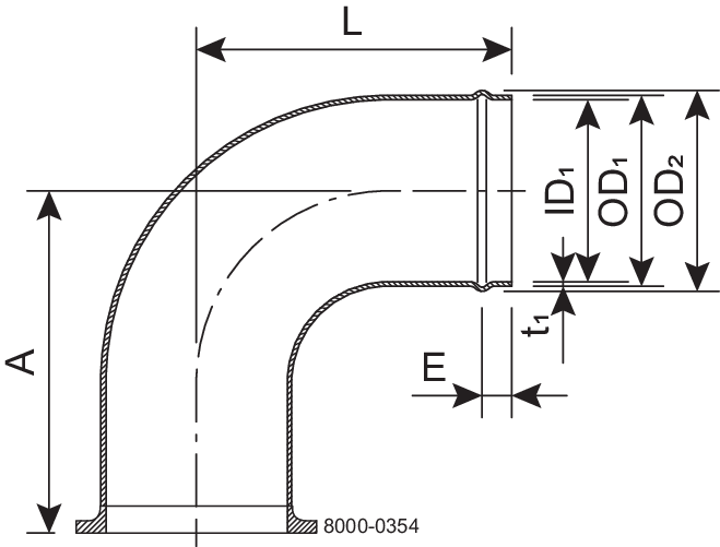 HOSE LINER-90 63.5-SB-316L - HOSE LINER/CL-ISO2037