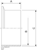 14MPW-1 1/2-316L-7 - HEAVY WALL TANK FERRULE.