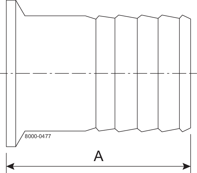 14MPHR-3 X 3-316L-7 - TC X RUBBER HOSE ADAPTER