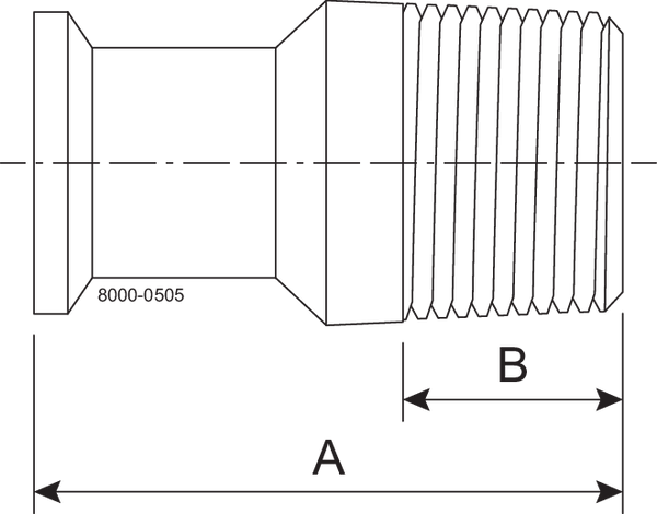 21MP-2 1/2 X 2 1/2-316L-PL - TC X NPT-MALE ADAPTER 20RA