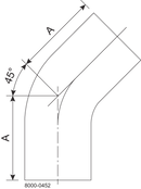 B2KS-3/4-316L-PL - BPE WELD 45 20RA/POL OD SF1