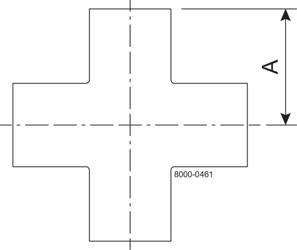 B9WWWW-1 1/2-316L-PL - BPE WELD CROSS 20RA/POL, SF1