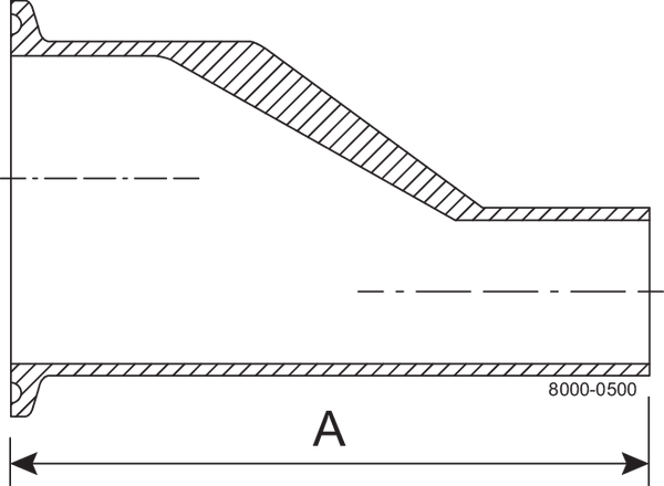 B32MS-1 1/2 X 3/4-316L-PL - BPE EccRed-TCxWeld 20Ra, SF1