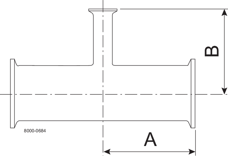 B7RMP-4 X 1 1/2-316L-PL - BPE REDUCING TEE TC 20RA/POL SF1