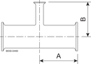 B7RMP-2 1/2 X 3/4-316L-PL - BPE REDUCING TEE TC 20RA/POL SF1